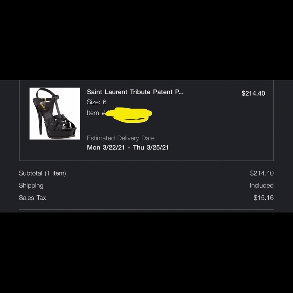 Authentic YSL tribute patent-leather platform heel